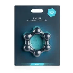 Boners - Hexagon Cockring Met Stalen Kogels - Zwart -Cock & Ball Toys Boners Hexagon Cockring Met Stalen Kogels Zwart 3