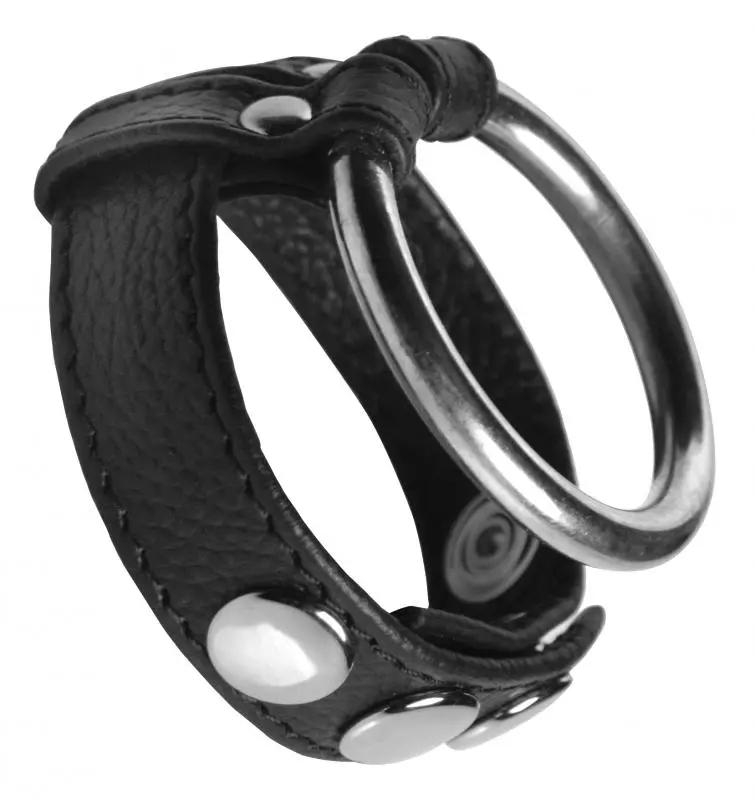 EDC Cock Gear Leren Cockring Met Metalen Ring 3 EDC Cock Gear Leren Cockring Met Metalen Ring