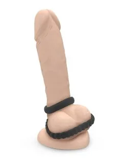 Dorcel - Dual Ring Siliconen Rekbare Cockring - Zwart -Cock & Ball Toys Dorcel Dual Ring Siliconen Rekbare Cockring zwart 3