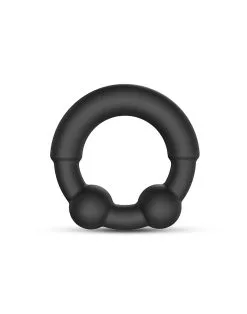 Dorcel - Siliconen Cockring Met Stimulerende Metalen Kogeltjes - Zwart -Cock & Ball Toys Dorcel Siliconen Cockring met Stimulerende Metalen Kogeltjes zwart 3