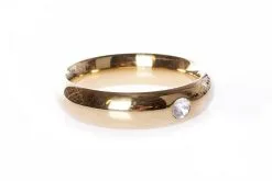 Kiotos Steel Gouden Donut Cockring Met Kristal 8 Mm Dik, 2 Cm Hoog