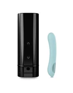 Kiiroo - Koppel Set Met Onyx + Masturbator En G-spot Vibrator Pearl 2+ Met App Control - Zwart/Turquoise
