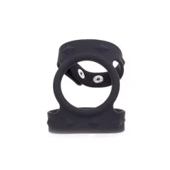 Kiotos Siliconen Cockring Met Dubbele Bandjes Om De Balzak