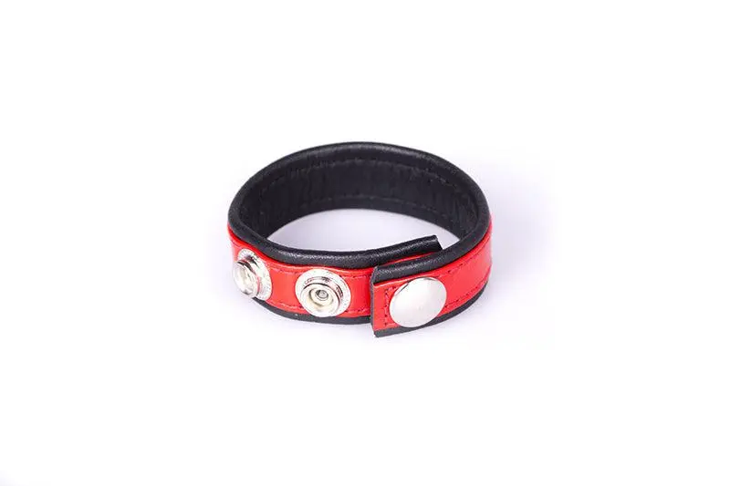 Kiotos Leather Leren Cock Strap - Zwart/Rood 3 Kiotos Leather Leren Cock Strap - Zwart/Rood