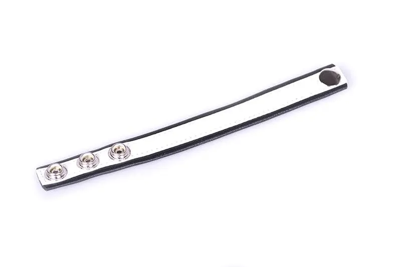 Kiotos Leather Leren Cock Strap - Zwart/Wit 4 Kiotos Leather Leren Cock Strap - Zwart/Wit - Afbeelding 2