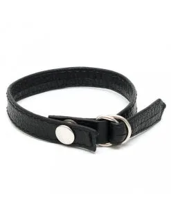Rimba Bondage Play Leren Cockring Met D-ring Sluiting En Drukknoop - Verstelbaar