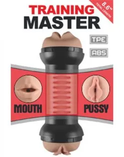 Lovetoy - Training Master - Dubbele Masturbator - Mouth & Pussy -Cock & Ball Toys Lovetoy Training Master Dubbele Masturbator Mouth Pussy 5