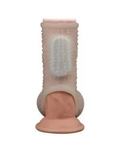 Lovetoy - Vibrerende Rekbare Penis Sleeve Drip Knights - Wit -Cock & Ball Toys Lovetoy Vibrerende Rekbare Penis Sleeve DRIP KNIGHTS wit 3