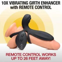 Master Series - Siliconen Vibrerende Penisvergroter Met Afstandsbediening -Cock & Ball Toys Master Series Siliconen Vibrerende Penisvergroter Met Afstandsbediening 4