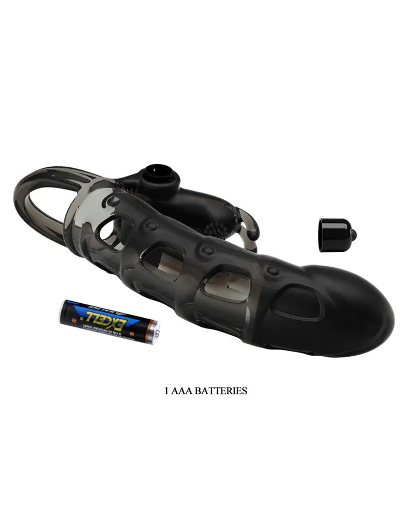 Pretty Love - Penis Sleeve Met Rabbit Clitoris Stimulator Cuper - Zwart 5 Pretty Love - Penis Sleeve Met Rabbit Clitoris Stimulator Cuper - Zwart - Afbeelding 3