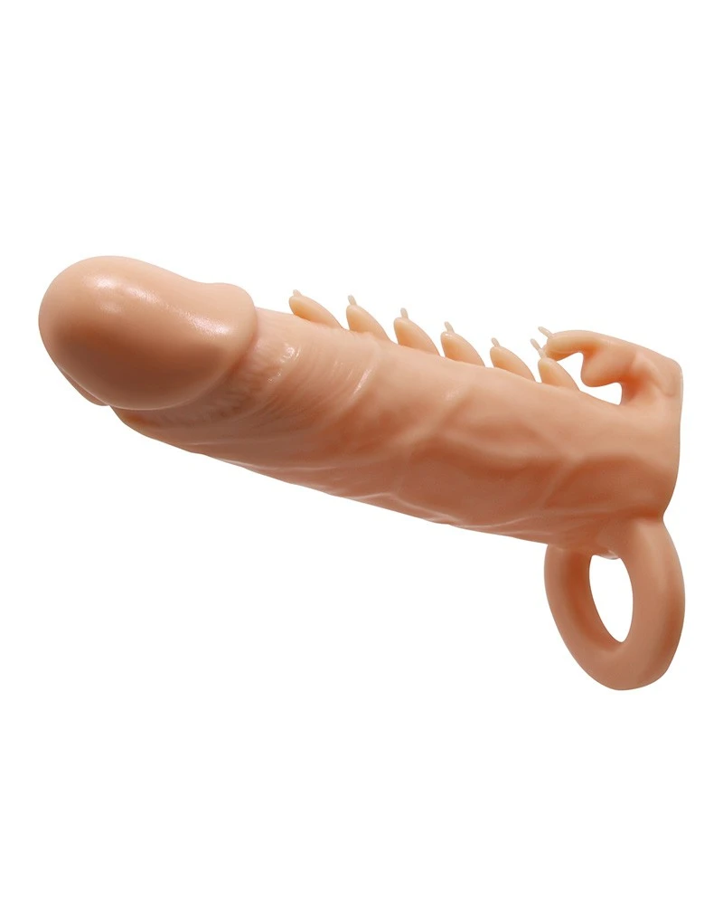 Pretty Love - Penis Sleeve Met Geribbeld Ontwerp Emmitt - Lichte Huidskleur 7 Pretty Love - Penis Sleeve Met Geribbeld Ontwerp Emmitt - Lichte Huidskleur - Afbeelding 5