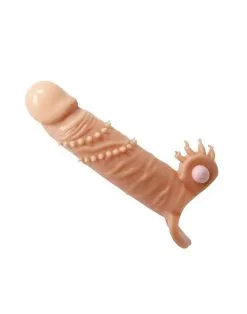 Pretty Love - Vibrerende Penis Sleeve Met Clitoris Stimulator Connor - Lichte Huidskleur