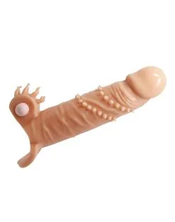 Pretty Love - Vibrerende Penis Sleeve Met Clitoris Stimulator Connor - Lichte Huidskleur -Cock & Ball Toys Pretty Love Vibrerende Penis Sleeve met Clitoris Stimulator CONNOR lichte huidskleur 3