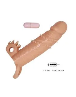 Pretty Love - Vibrerende Penis Sleeve Met Clitoris Stimulator Connor - Lichte Huidskleur -Cock & Ball Toys Pretty Love Vibrerende Penis Sleeve met Clitoris Stimulator CONNOR lichte huidskleur 7