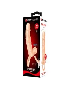 Pretty Love - Vibrerende Penis Sleeve Met Clitoris Stimulator Connor - Lichte Huidskleur -Cock & Ball Toys Pretty Love Vibrerende Penis Sleeve met Clitoris Stimulator CONNOR lichte huidskleur 9