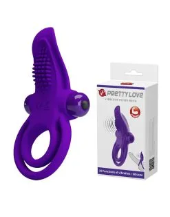 Pretty Love - Vibrerende Cockring Met Clitoris Tong Stimulator -Cock & Ball Toys Pretty Love vibrerende cockring met clitoris tong stimulator 5