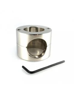 Rimba Bondage Play - Ball Stretcher RVS 4.5 Cm Hoog 480 Gram - Met Inbus Sleutel