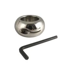 Rimba Bondage Play - Ball Stretcher RVS In Donut Vorm Deelbaar 3 Cm Hoog - 330 Gram