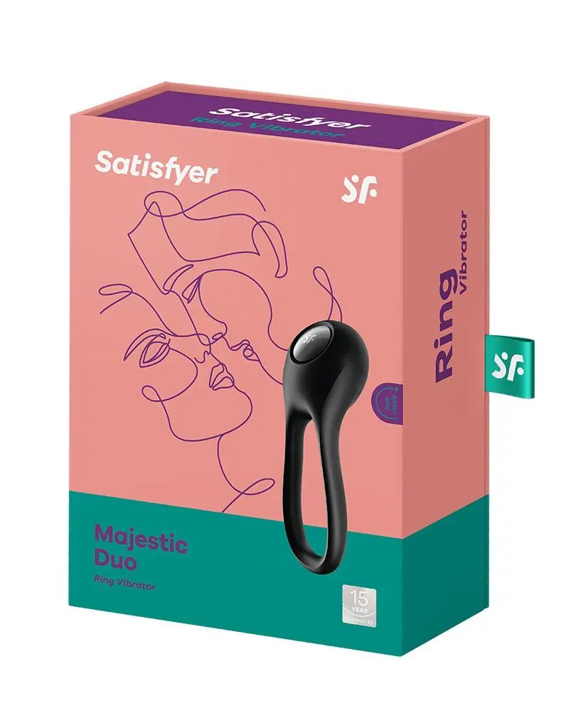 Satisfyer - Majestic Duo Cockring - Zwart 4 Satisfyer - Majestic Duo Cockring - Zwart - Afbeelding 2