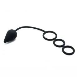Rimba Latex Play Siliconen Cockring Met Buttplug Ø 46 Mm -Cock & Ball Toys Siliconen Cockring met buttplug O 46 mm 4