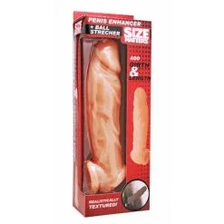 Size Matters - Realistische Penis Sleeve En Ball Stretcher - Huidkleur -Cock & Ball Toys Size Matters Realistische Penis sleeve En Ball Stretcher Huidkleur 3