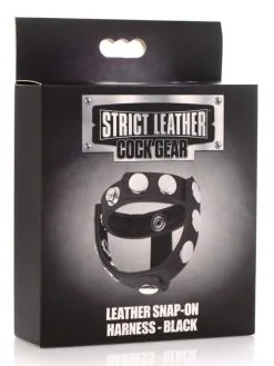 EDC Strict Cock Gear Verstelbare Leren Cock En Balring Met Studs - Zwart -Cock & Ball Toys Strict Cock Gear Verstelbare Leren Cock en Balring Met Studs zwart 3