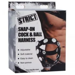 Strict - Harnasje Voor Penis En Balzak - Zwart -Cock & Ball Toys Strict Harnasje voor penis en balzak zwart 4