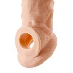 Virgite - Penis Sleeve Die Echt Aanvoelt Met Opening Voor De Balzak 19.8 Cm - Lichte Huidskleur -Cock & Ball Toys Virgite Penis sleeve die echt aanvoelt Met Opening Voor de Balzak 19 8 cm Lichte Huidskleur 3