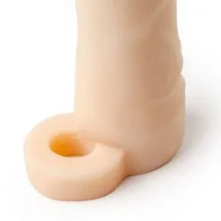 Virgite - Penis Sleeve Die Echt Aanvoelt Met Rekbare Ballenring 16.4 Cm - Lichte Huidskleur -Cock & Ball Toys Virgite Penis sleeve die echt aanvoelt Met rekbare Ballenring 16 4 cm Lichte Huidskleur 3