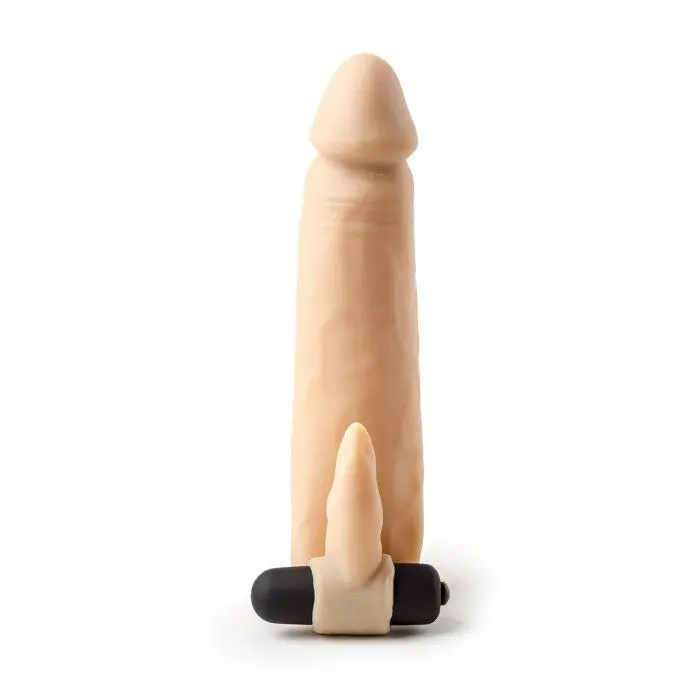 Virgite - Vibrerende Penis Sleeve Die Echt Aanvoelt Met Clitoris Stimulator - 16.2 Cm - Lichte Huidskleur 4 Virgite - Vibrerende Penis Sleeve Die Echt Aanvoelt Met Clitoris Stimulator - 16.2 Cm - Lichte Huidskleur - Afbeelding 2