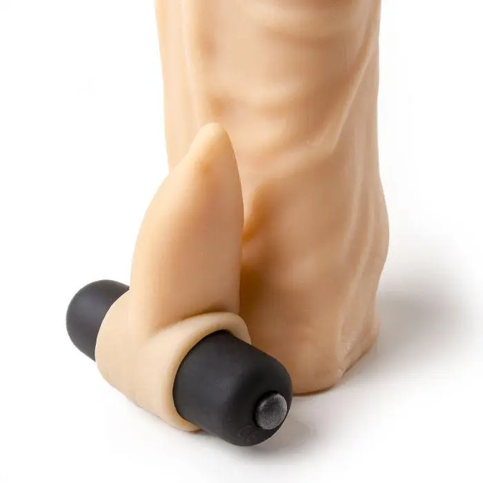 Virgite - Vibrerende Penis Sleeve Die Echt Aanvoelt Met Clitoris Stimulator 20 Cm - Lichte Huidskleur 5 Virgite - Vibrerende Penis Sleeve Die Echt Aanvoelt Met Clitoris Stimulator 20 Cm - Lichte Huidskleur - Afbeelding 3
