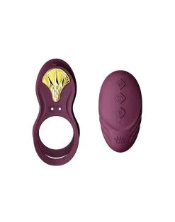 Zalo - Vibrerende Cockring & KoppelVibrator BAYEK Met Afstandsbediening - AMethyst Paars